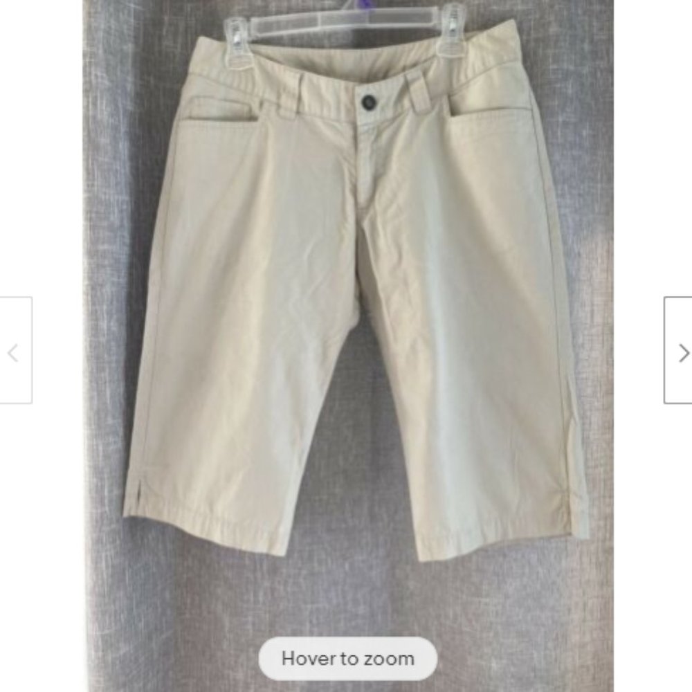 Patagonia Women's 8 Khaki Beige Organic Cotton Cropped Capri Pants